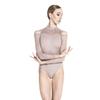 Baiwu Dance 119141011 Long Sleeve Lace Leotards Ballet Dancewear Leotards for Women (L, Light Coffee) view 1