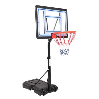 FCH Poolside Basketball Hoop, Adjustable Height 45"-53" Swimming Pool Basketball System with 32" X 23" PVC Backbord 2 Basketball Nets for Both Teens and Adults (Black)