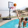 FCH Poolside Basketball Hoop, Adjustable Height 45"-53" Swimming Pool Basketball System with 32" X 23" PVC Backbord 2 Basketball Nets for Both Teens and Adults (Black) view 3