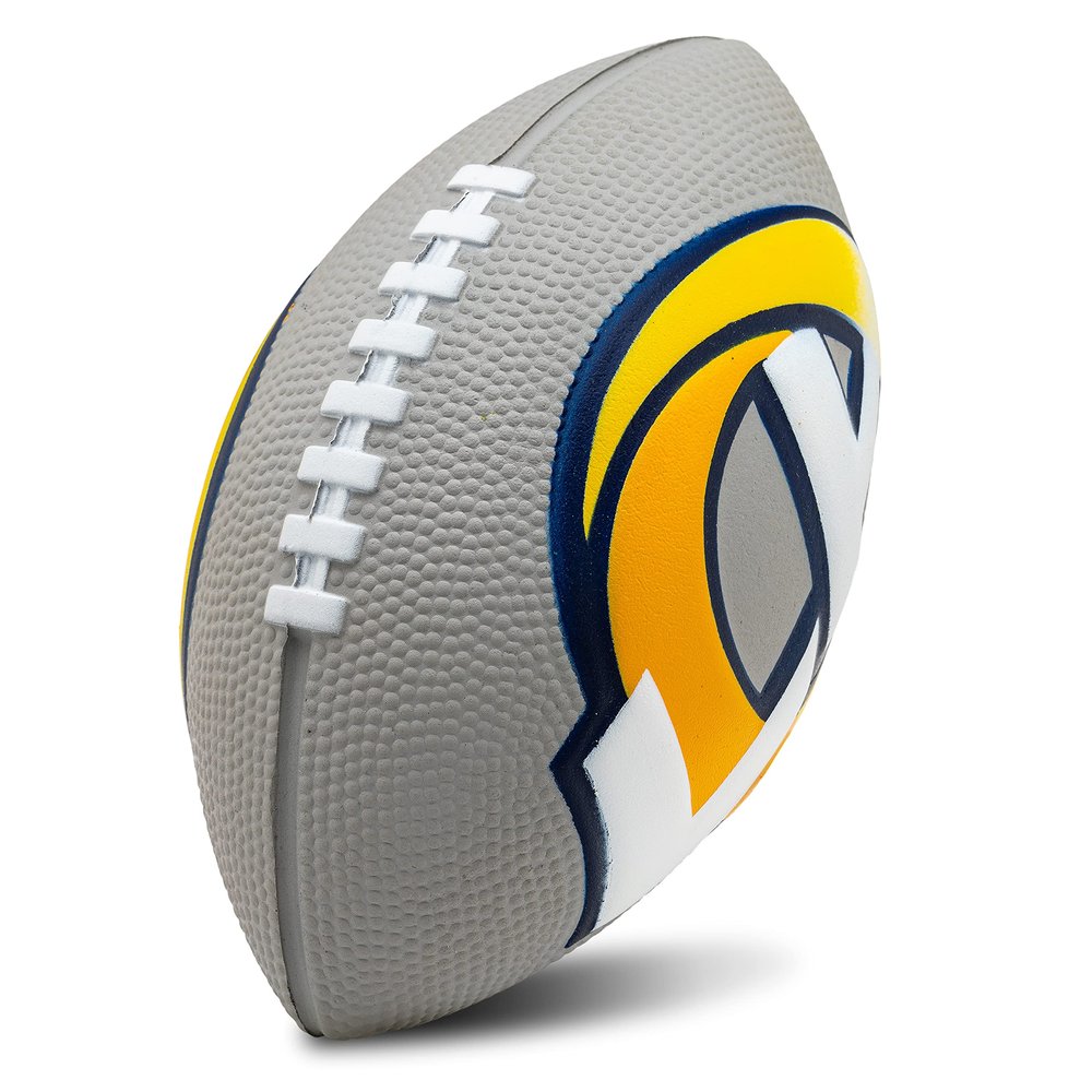 Franklin Sports NFL Los Angeles Rams Football - Kids Foam Football - Soft Junior Size 8.5" Ball with 3D Logos - Perfect for Gameday + Tailgates