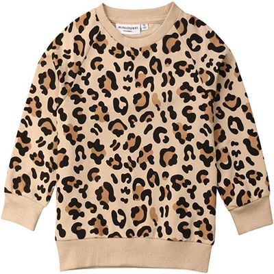 BOEBNOZCV Toddler Baby Girls Boy Leopard Print Sweater Long Sleeve Pullover Tops Blouse Sweatshirt Autumn Clothes (Leopard,1-2T)
