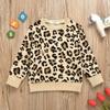 BOEBNOZCV Toddler Baby Girls Boy Leopard Print Sweater Long Sleeve Pullover Tops Blouse Sweatshirt Autumn Clothes (Leopard,1-2T) view 3