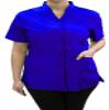 CHARLENE Anna Jacket, High Fashion Hair Stylist Nylon Uniform (L, Blue) view 1