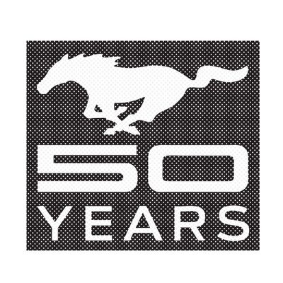 iPick Image for Ford Mustang 50 Years Perforated Unobstructed View 12" Vinyl Window Film Adhesive Wrap Graphic Decal