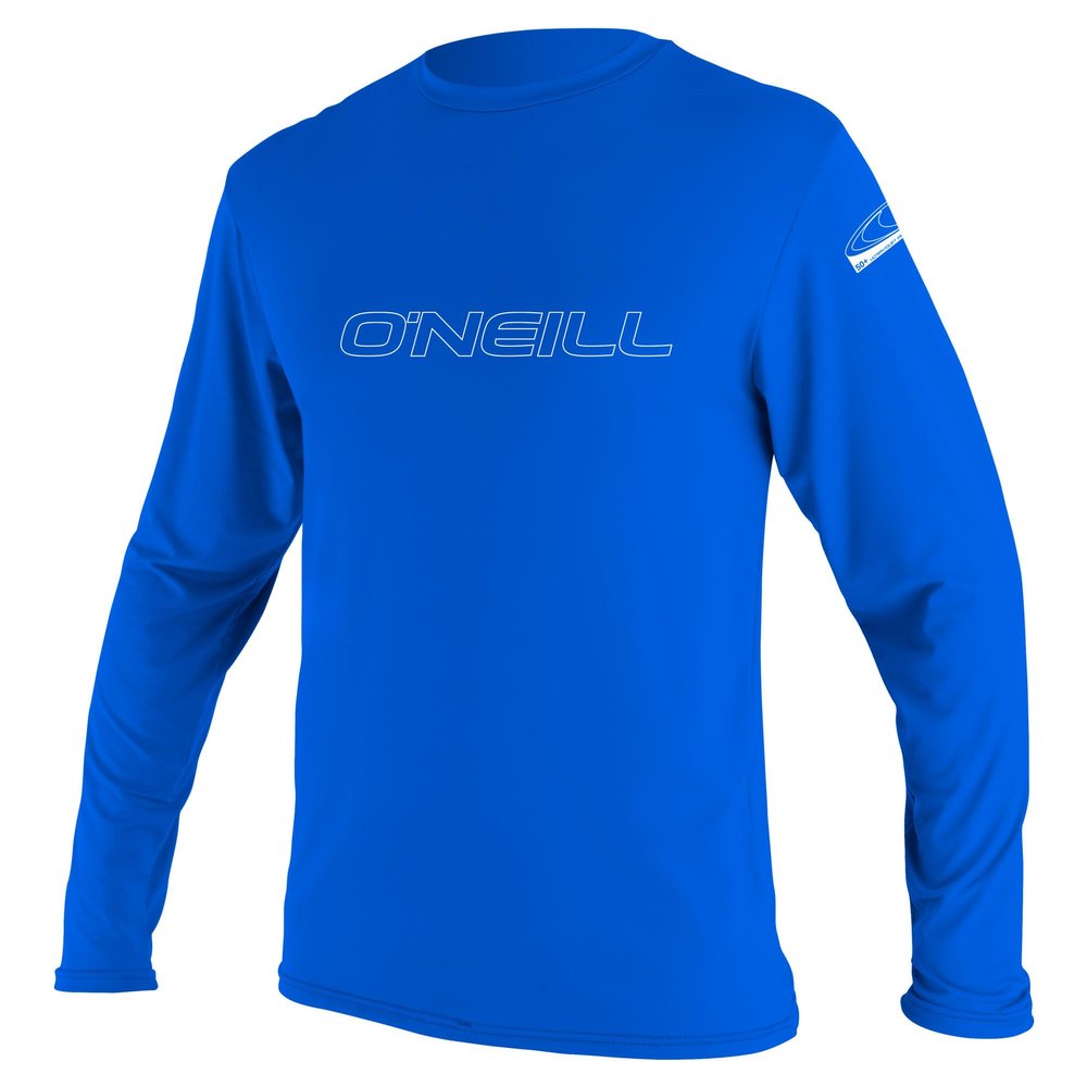 O'Neill Youth Basic Skins Long Sleeve Sun Shirt, UPF 50+ Rashguard, 4-Way Stretch Slim Fit for All Water Activities, Pacific, 16
