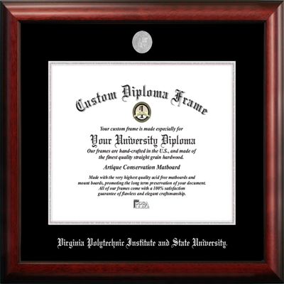 Campus Images NCAA Virginia Tech Hokies Unisex Silver Embossed Diploma Frame Virginia Tech 15.5W x 13.5H Silver Embossed Diploma Frame, Brown, One Size