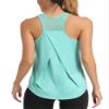 Aeuui Womens Workout Tops for Women Racerback Tank Tops Mesh Yoga Shirts Athletic Running Tank Tops Sleeveless Gym Clothes Green view 1