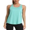 Aeuui Womens Workout Tops for Women Racerback Tank Tops Mesh Yoga Shirts Athletic Running Tank Tops Sleeveless Gym Clothes Green view 2