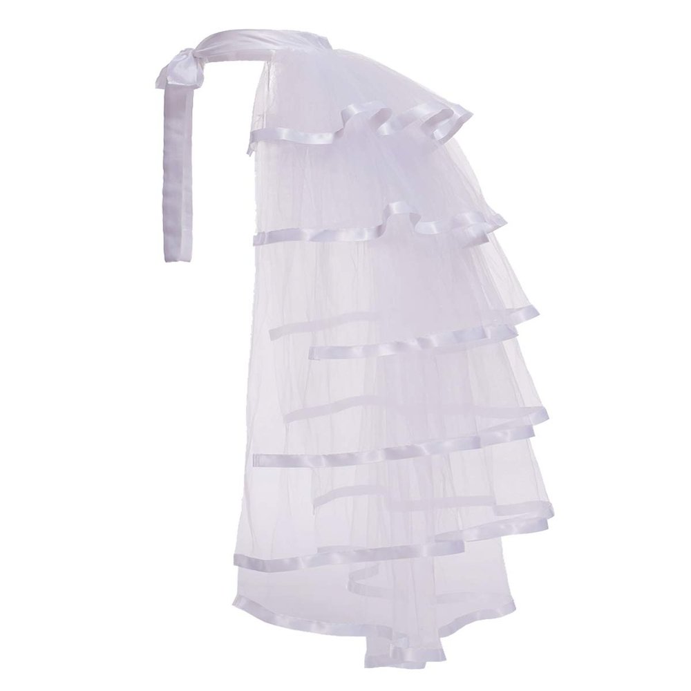 Victorian Steampunk Bustle Skirt 6 Layered Tie-on Belt Tulle Tutu Overskirt