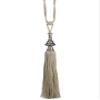 49" Metal Filigree Top Tassel Tie Back Silver Gray (pack of 2) view 1