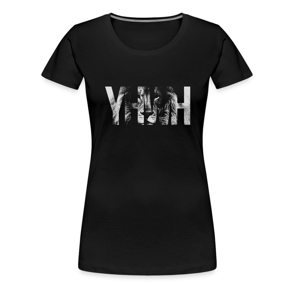 Spreadshirt YHWH Yahweh God Lion Womens Premium T-Shirt, 2XL, Black