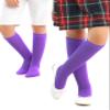 Hugh Ugoli Girls Boys Kids School Uniform Long Dress Socks, Extremely Soft, Comfortable, Rayon derived from Bamboo, Chemical-Free, 3 Pairs Purple | 9-11 Years view 1