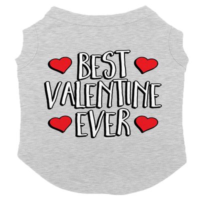 Best Valentine Ever - Dog Shirt (Light Gray, Medium)