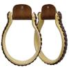 Showman Rawhide Covered Oxbow Stirrups w/Leather Stitched Sides view 1