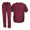 M&M Scrubs Men's Scrub Set Medical Scrub Tops and Pants (XX-Large, Burgundy) view 1