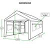 King Canopy Universal Greenhouse Canopy 10-Ft by 20-Ft, 1 3/8-In Steel Frame, 8 Leg, Opaque, C8GH1020 view 2
