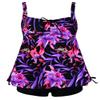Hilor Womens Tankini Swimsuits Paisley Print Two Piece Bathing Suits Loose Fit Swimwear with Shorts Purple&Red Floral 24 view 3