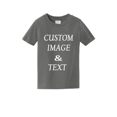 Personalized Baby Toddler T Shirt for Your Infant Baby, Customize with Your Own Design, Upload Photos, Logos Or Type Any Text Charcoal