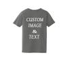 Personalized Baby Toddler T Shirt for Your Infant Baby, Customize with Your Own Design, Upload Photos, Logos Or Type Any Text Charcoal view 2