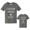 Personalized Baby Toddler T Shirt for Your Infant Baby, Customize with Your Own Design, Upload Photos, Logos Or Type Any Text Charcoal view 3