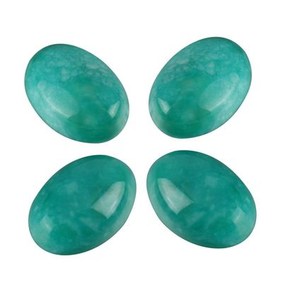 4pcs Adabele Natural Amazonite Flatback Oval Gemstone Cabochon Loose Dome Cabs Stone 18mm x 13mm (0.71" x 0.51") for Jewelry Making GCN-B28