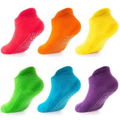 LA ACTIVE Non Slip Grip Ankle Boys and Girls Socks with Non Skid for Babies Toddlers and Kids Back to School 0-10 Years