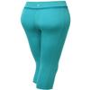 3/4 Mesh Contrast Workout Yoga Pants Turquoise L view 2