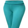 3/4 Mesh Contrast Workout Yoga Pants Turquoise L view 3