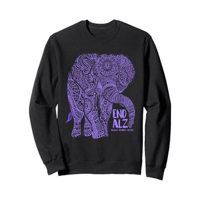 Purple Elephant Alzheimer Awareness Apparel & gifts, END ALZ Sweatshirt