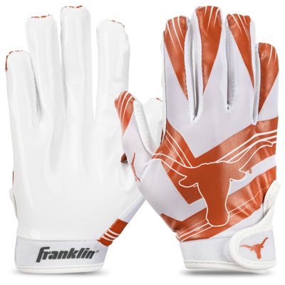 Franklin Sports Texas Longhorns Kids Football Receiver Gloves - Youth Official NCAA College Team Football Gloves - Silicone Palm - for Kids Ages 7-10 - Youth Small/Extra Small