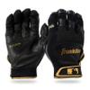 Franklin Sports Adult MLB Shok-Sorb X Batting Gloves, Adult X-Large, Pair, Black/Gold view 1