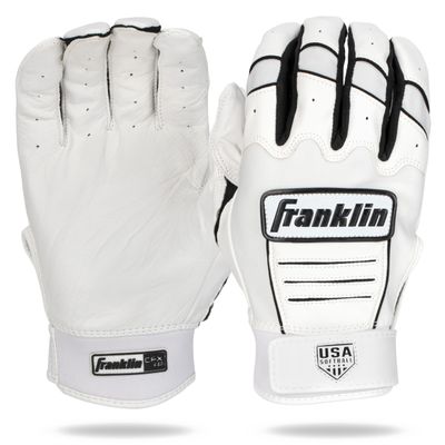 Franklin Sports CFX FP Softball Batting Gloves Pair, Women's Medium, White/Black