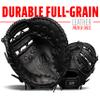 Franklin Sports CTZ5000 Baseball Fielding Glove - Men's Adult and Youth Baseball First Baseman's Mitt - Black Cowhide Leather Glove - 12.5" Dual-Bar Web for First Base view 3