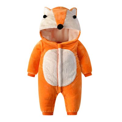 Infant Baby Boys Girls Snowsuits Overcoat Winter Warm Clothes Cartoon Fox Snow Wear Outerwear 3-24 Months (0-3 Months, Orange)