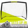 Franklin Sports Blackhawk Backyard Soccer Goal - Portable Kids Soccer Net - Pop Up Folding Indoor + Outdoor Goals - 6'6" x 3'3" - Black view 2