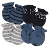 Grow by Gerber baby boys 4-pack Mittens, Black/White/Grey/Blue, New Born US view 1