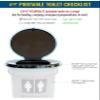 RESTOP Flip-Top Portable Snap-on Toilet Seat (Commode NOT included) - Use with RESTOP Commode or Standard 5-Gallon Bucket view 2