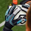 Renegade GK Vulcan Trident Goalie Gloves with Pro-Tek Fingersaves | 3.5+3mm Hyper Grip & 4mm Duratek | Black & Blue Goal Keeper Gloves (Size 10, Adult, Mens, Negative Cut, Level 3) view 2