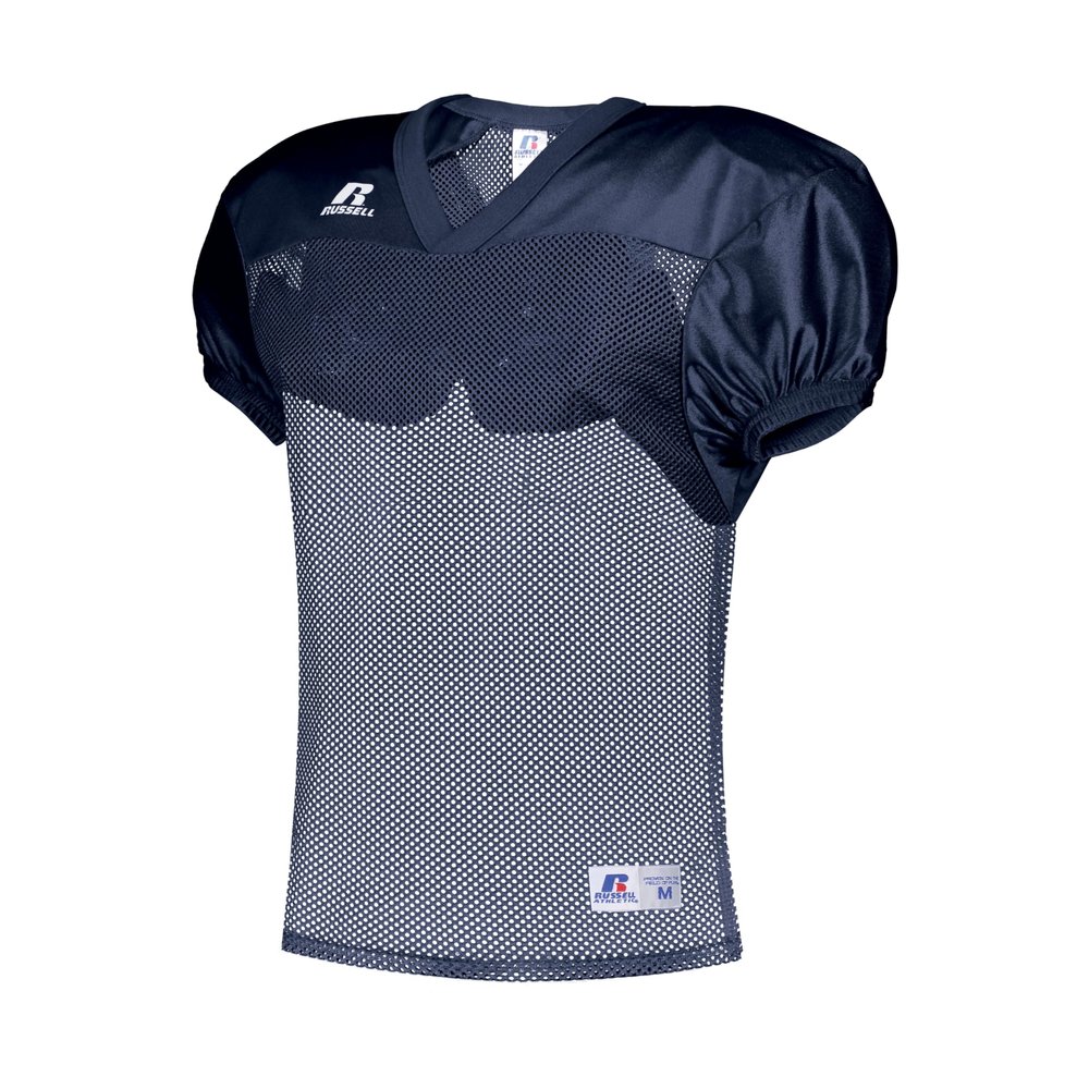 Russell Athletic Mens Stock Practice Jersey Mesh Top Football Jersey for Men, Ideal for Training and Game Day 6L Navy