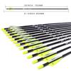 TIGER ARCHERY 30Inch Carbon Arrow Practice Hunting Arrows with Removable Tips for Compound & Recurve Bow(Pack of 12) (Yellow White) view 3