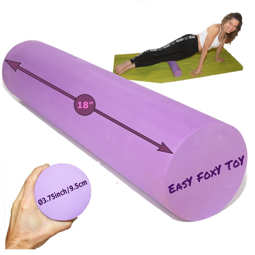 Small Size Medium Density EVA 4 Inch Foam Roller for Back &Leg Pain; Sore Muscle Recovery; Trigger Point Massage Roller 3.75x18inch Physical Therapy; Helps as Spine Cracker Stretcher