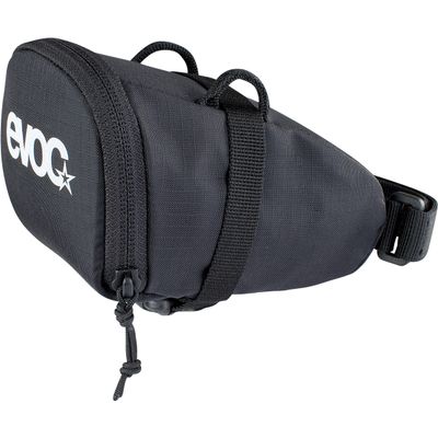 EVOC Seat Bag Saddle Bag for Compact Storage under the Seat; under Seat Bicycle Bag (0.3l Capacity, Lightweight, Quick Assembly Thanks to Buckle, Reflective Logo), Black