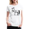 Spreadshirt Thelwell Cartoon Stubborn Desperate Pony Rider Licensed Womens Premium T-Shirt, 2XL, White view 1