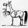 Spreadshirt Thelwell Cartoon Stubborn Desperate Pony Rider Licensed Womens Premium T-Shirt, 2XL, White view 3