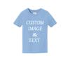 Personalized Baby Toddler T Shirt for Your Infant Baby, Customize with Your Own Design, Upload Photos, Logos Or Type Any Text Light Blue view 1