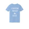 Personalized Baby Toddler T Shirt for Your Infant Baby, Customize with Your Own Design, Upload Photos, Logos Or Type Any Text Light Blue view 2