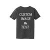 Personalized Baby Toddler T Shirt for Your Infant Baby, Customize with Your Own Design, Upload Photos, Logos Or Type Any Text Dark Heather Grey view 2