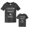 Personalized Baby Toddler T Shirt for Your Infant Baby, Customize with Your Own Design, Upload Photos, Logos Or Type Any Text Dark Heather Grey view 3