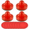 Coopay Air Hockey Pushers and Pucks, Air Hockey Paddles, Goal Handles Paddles Replacement Accessories for Game Tables (4 Striker, 8 Red Puck Pack) view 1