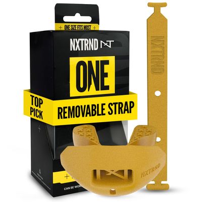 Nxtrnd One Football Mouth Guard, Strap Included, Fits Adult & Youth (Gold)